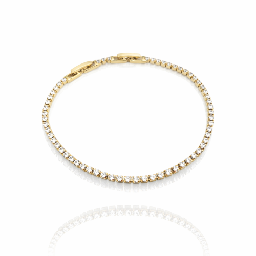 Bransoletka POZŁACANA tenisowa kryształy