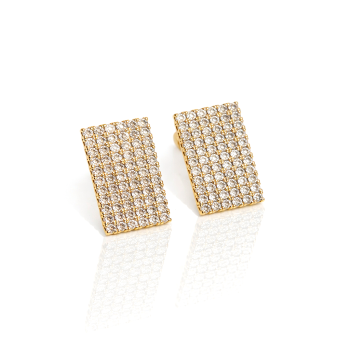 Kolczyki kryształy prostokąty POZŁACANA STAL 