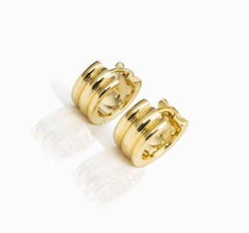 Kolczyki złote koła potrójne POZŁACANA STAL