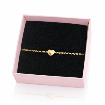 Bransoletka  serduszko POZŁACANA STAL  