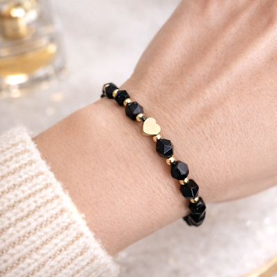 Bransoletka NOC KAIRU zlote serduszko POZŁACANA STAL 