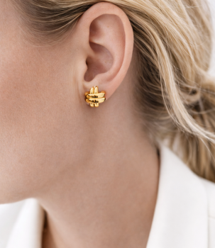 Złote kolczyki zaplatane ze STALI CHIRURGICZNEJ