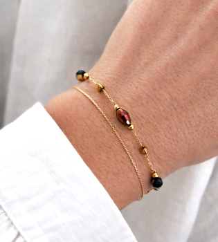 Złota bransoletka koraliki holo POZŁACANA STAL  