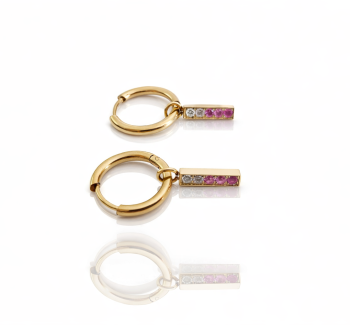 Złote kolczyki 2w1 koła zawieszka kryształki POZŁACANA STAL