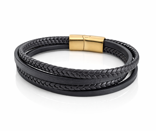 Bransoletka MĘSKA STAL CHIRURGICZNA pleciona kolor złoty