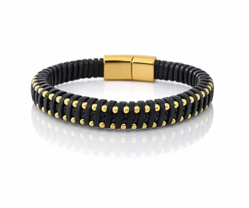 Bransoletka MĘSKA STAL CHIRURGICZNA pleciona kolor złoty 