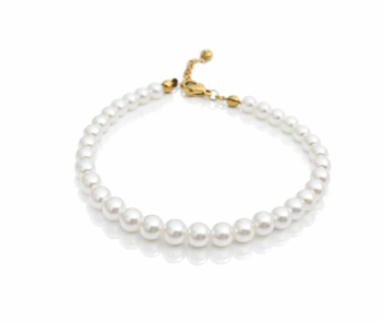 Bransoletka z perłami POZŁACANA STAL