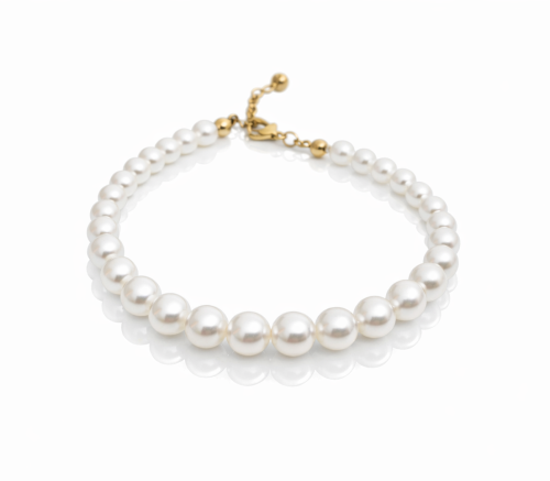 Bransoletka z perłami POZŁACANA STAL