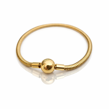 Złota bransoletka kulka charms POZŁACANA STAL modułowa