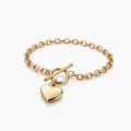Bransoletka ze STALI CHIRURGICZNEJ serce ankier kolor złoty