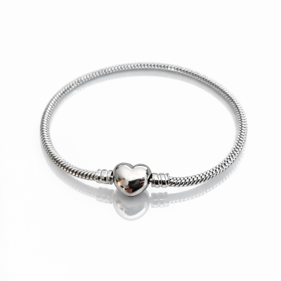  Srebrna bransoletka modułowa CHARMS baza serduszko 