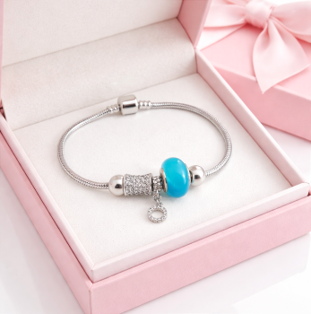 Bransoletka modułowa charms srebrna z cyrkoniami