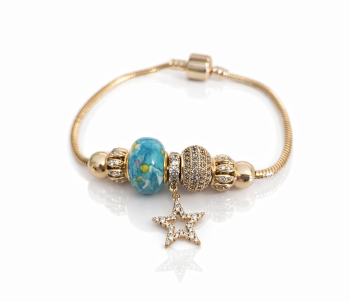 Bransoletka modułowa charms złota gwiazdka