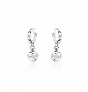 Srebrne kolczyki serduszka kółeczka STAL SZLACHETNA