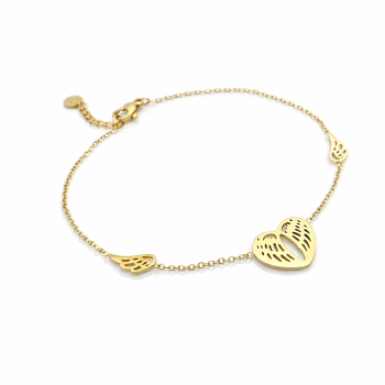 Złota bransoletka ze STALI CHIRURGICZNEJ skrzydła