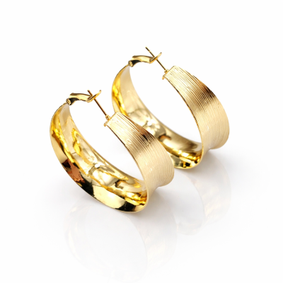 Złote kolczyki STAL CHIRURGICZNA  koła boho 