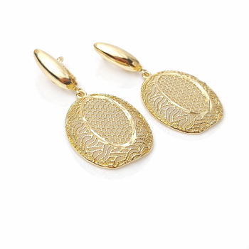 Kolczyki eleganckie ażurowe ze STALI SZLACHETNEJ złote  