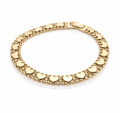 Bransoletka POZŁACANA pancerka serduszka  