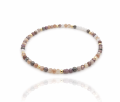 Bransoletka beżowe kryształy kamienie koraliki POZŁACANA STAL