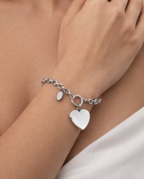 Srebrna bransoletka z sercem STAL SZLACHETNA