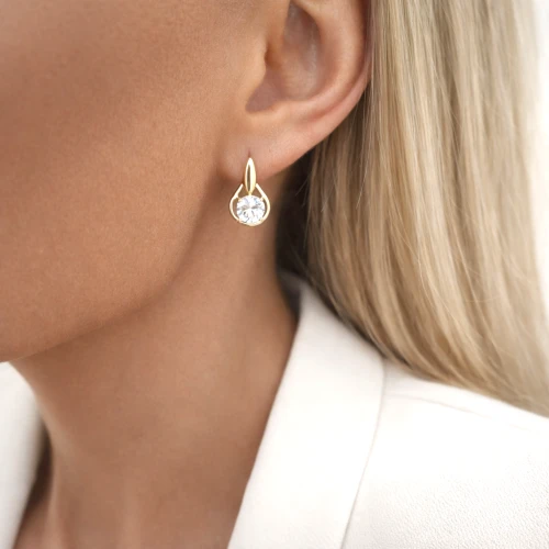 Kolczyki POZŁACANE klasyczne kryształy