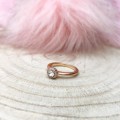 Pierścionek z okrągłym oczkiem Swarovski  Crystal 18k miedź Rose gold_sohobizuteria.pl