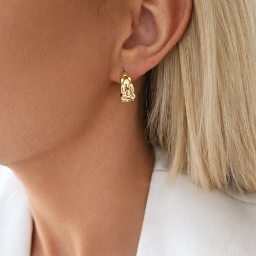 Kolczyki koła z kryształami POZLACANA STAL