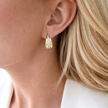 Kolczyki koła z kryształami POZLACANA STAL