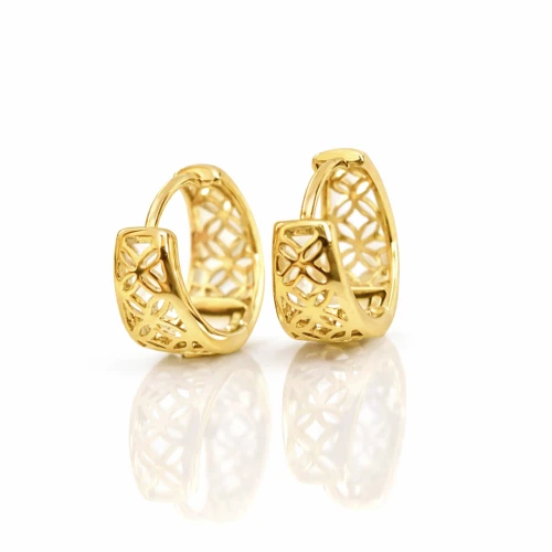 Kolczyki kwiatuszki STAL POZŁACANA