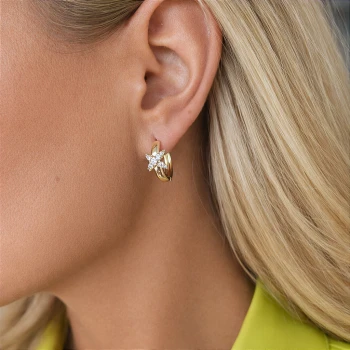 Kolczyki koła cyrkonie POZŁACANE