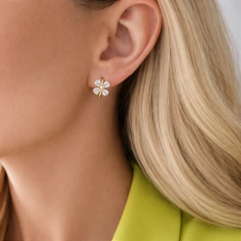 Kolczyki koła kwiatuszki kryształy POZŁACANE