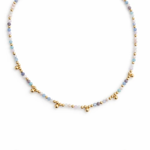 Naszyjnik choker koraliki kuleczki złote STAL POZŁACANA