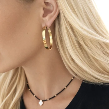 Kolczyki STAL CHIRURGICZNA  Koła klasyczne szersze kolor złoty 3 cm Premium