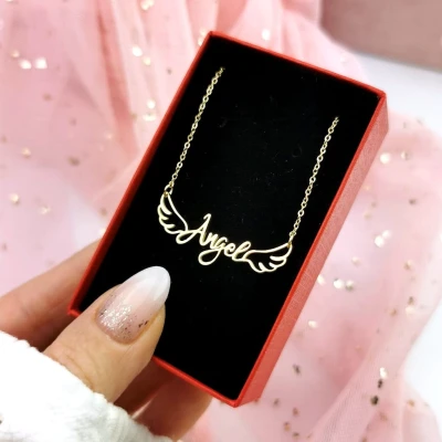Naszyjnik ANGEL ze STALI CHIRURGICZNEJ skrzydła kolor złoty 