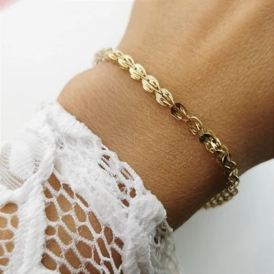 Złota bransoletka STAL CHIRURGICZNA klasyczna pleciona 