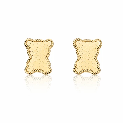 Kolczyki misie złote STAL POZŁACANA 