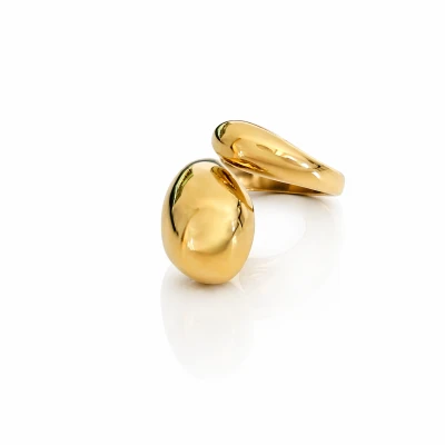 Pierścionek łezki POZŁACANA STAL