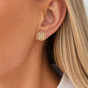 Kolczyki  okrągłe ażurowe POZŁACANA STAL 