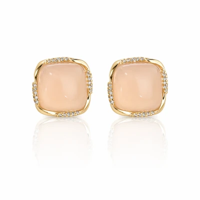 Kolczyki  eleganckie ze zdobieniem POZŁACANA STAL 