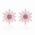Kolczyki kryształowe kwiaty różowe POZŁACANE