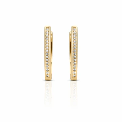 Kolczyki klasyczne z cyrkoniami POZŁACANE