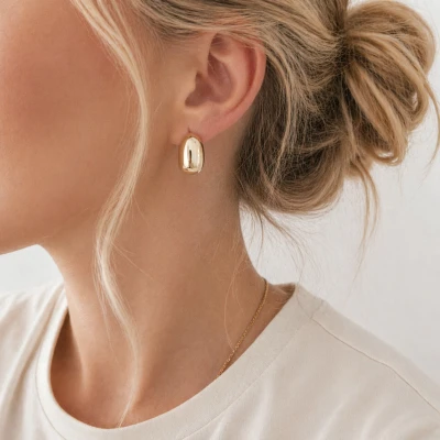 Kolczyki owalne klasyczne STAL POZŁACANA