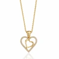 Naszyjnik serce w sercu cyrkonie POZŁACANA STAL