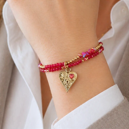 Zestaw bransoletek serce