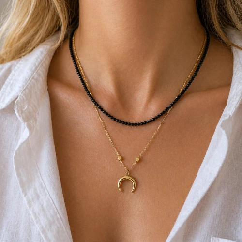 Naszyjnik  księżyc turmaliny