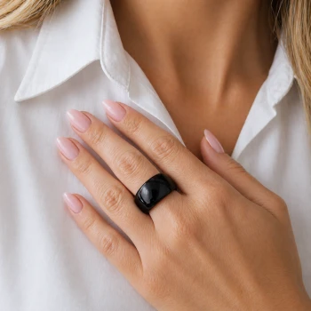 Pierścionek obrączka ceramiczka czarny