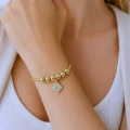 Bransoletka charms clover kryształy POZŁACANA