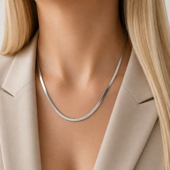 Naszyjnik srebrna żmijka 3 mm STAL CHIRURGICZNA