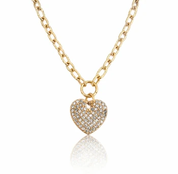 Naszyjnik choker serce STAL CHIRURGICZNA złoty Premium   
