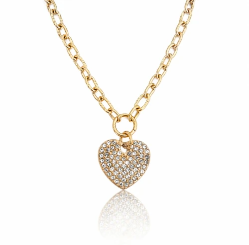 Naszyjnik choker serce STAL CHIRURGICZNA złoty Premium
